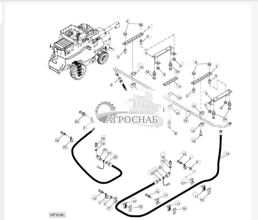 Reel Fore-And-Aft Hydraulic Lines And Hoses, Front (Optional) 9550 ( 